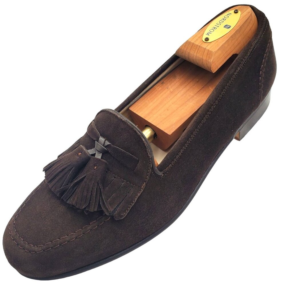 Italy Bragano Cole Haan Men's size 7.5 Brown Suede Leather Loafer Dress Shoes